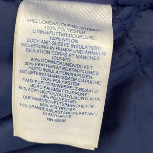 Kids Lands End‎ Down Parka Winter Coat Jacket Yellow Large - Picture 8 of 8